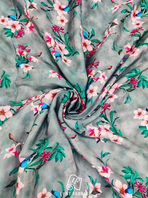 Digital Floral Print All over on Fine & Soft Crepe Fabric  ( 44" Inch Width)