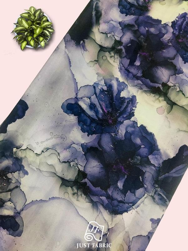 Digital Floral Print All over on Fine & Soft Crepe Fabric  ( 44" Inch Width)