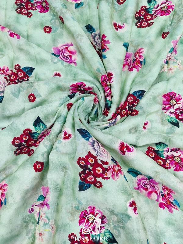 Digital Floral Print All over on Fine & Soft Crepe Fabric  ( 44" Inch Width)