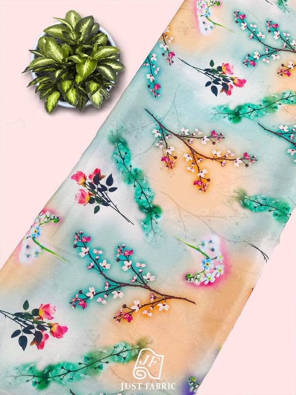 Digital Floral Print All over on Fine & Soft Crepe Fabric  ( 44" Inch Width)