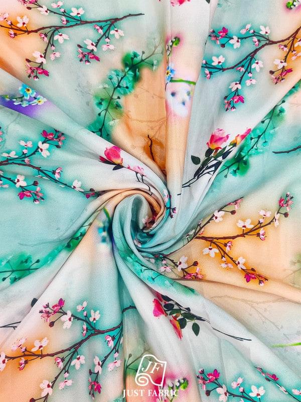 Digital Floral Print All over on Fine & Soft Crepe Fabric  ( 44" Inch Width)