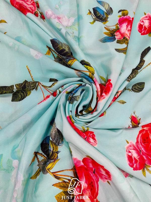 Digital Floral Print All over on Fine & Soft Crepe Fabric  ( 44" Inch Width)