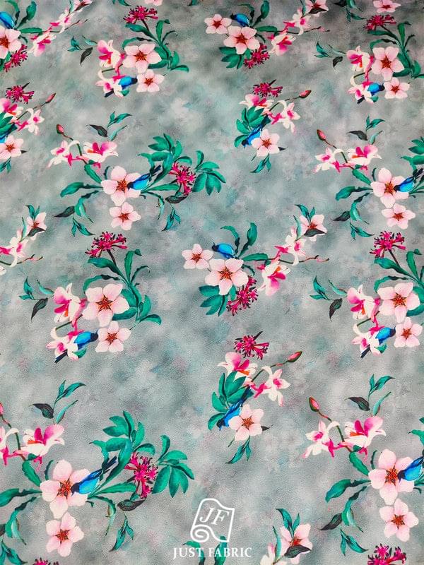 Digital Floral Print All over on Fine & Soft Crepe Fabric  ( 44" Inch Width)