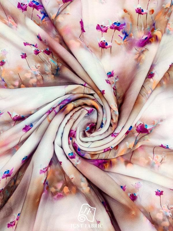 Digital Floral Print All over on Fine & Soft Crepe Fabric  ( 44" Inch Width)