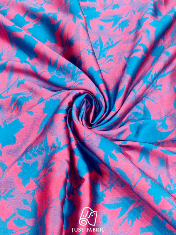 Digital Floral Print All over on Fine & Soft Georgette Satin Fabric  ( 44" Inch Width) JUST FABRIC