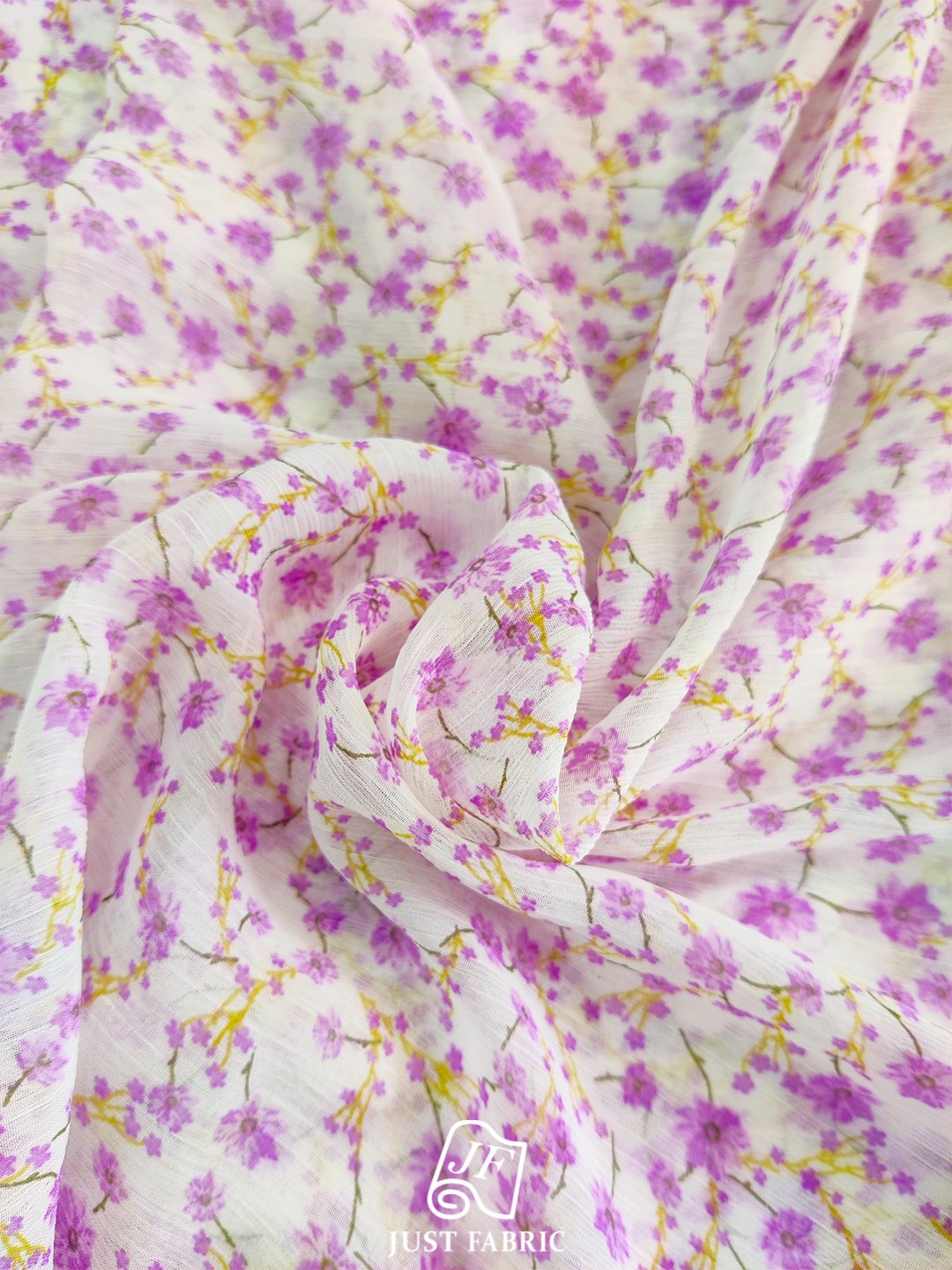 Digital Floral Print All over on Fine n Soft Chiffon Fabric  ( 60" Inch Width) JUST FABRIC