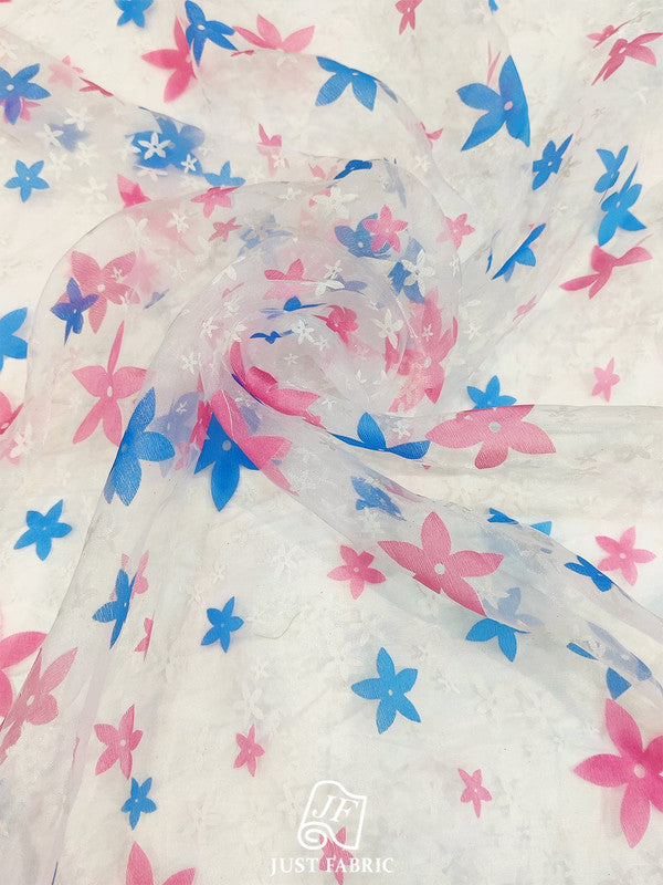 Digital Print All over on Fine  Organza Fabric  ( 60" Inch Width) JUST FABRIC