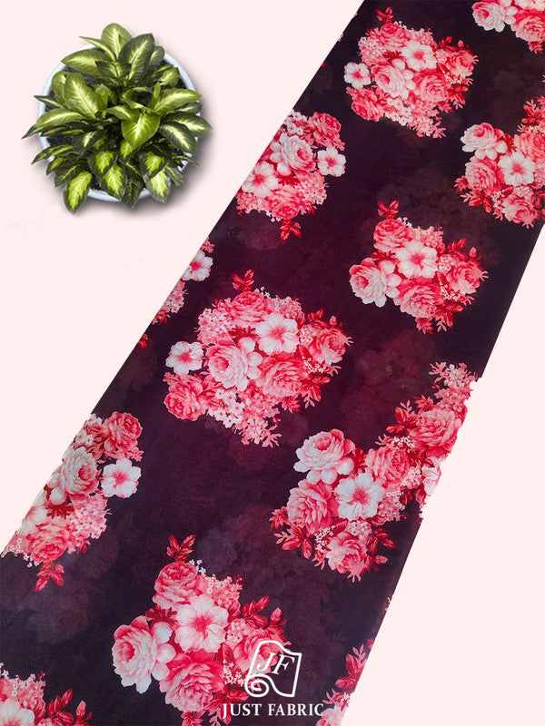 Floral Digital Print All over on Fine and Flowy  Georgette Fabric  ( 44" Inch Width) JUST FABRIC