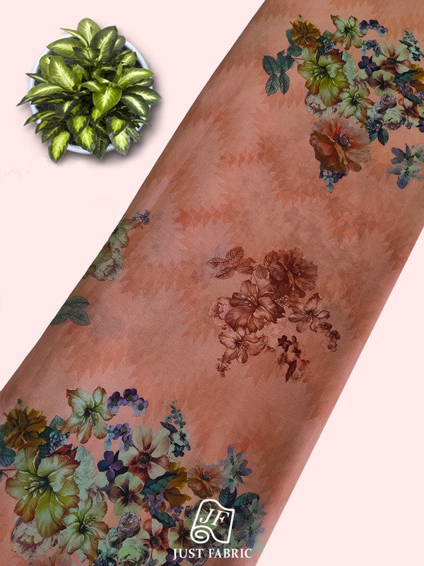 Floral Digital Print All over on Fine and Flowy  Georgette Fabric  ( 44" Inch Width) JUST FABRIC