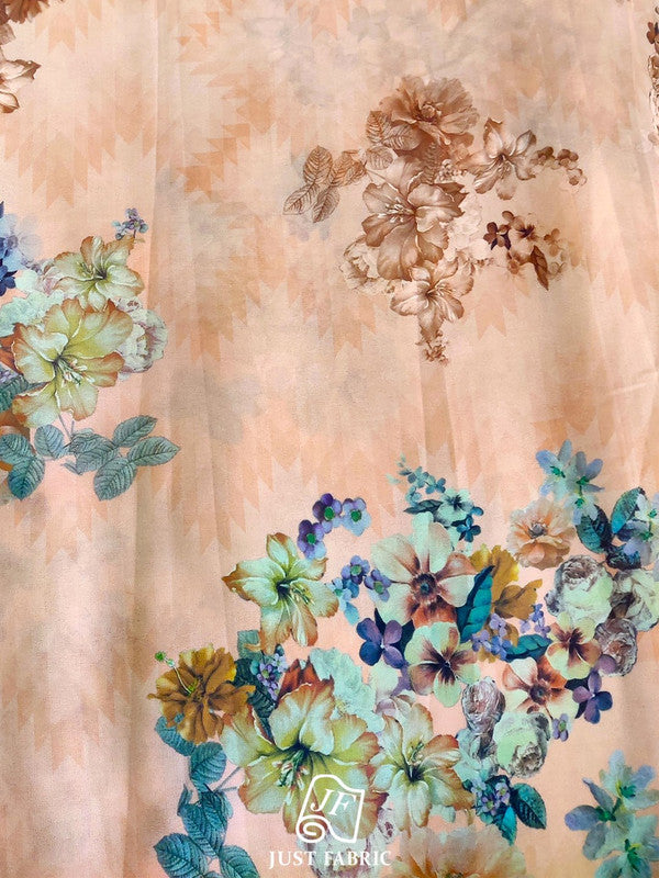 Floral Digital Print All over on Fine and Flowy  Georgette Fabric  ( 44" Inch Width) JUST FABRIC