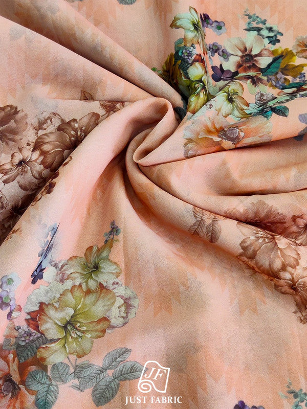 Floral Digital Print All over on Fine and Flowy  Georgette Fabric  ( 44" Inch Width) JUST FABRIC