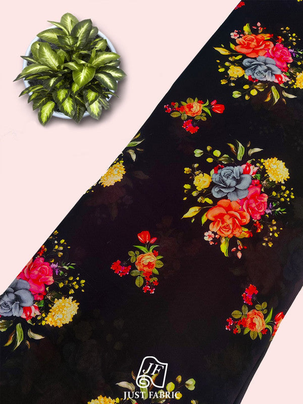 Floral Digital Print All over on Fine and Flowy  Georgette Fabric  ( 44" Inch Width) JUST FABRIC