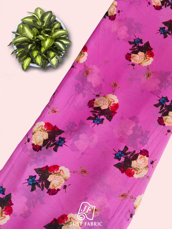 Floral Digital Print All over on Fine and Flowy  Georgette Fabric  ( 44" Inch Width) JUST FABRIC