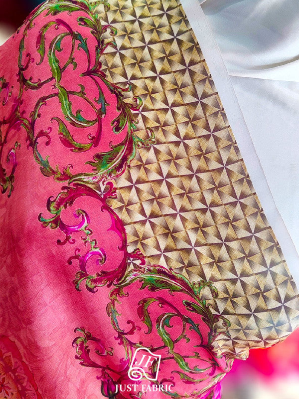 Floral Printed Chinon Dupatta (2.25m Length) JUST FABRIC