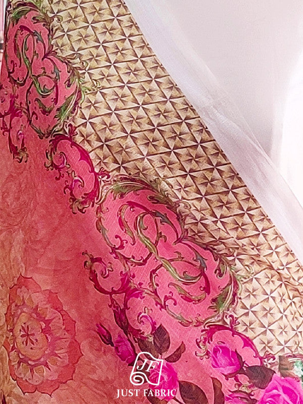 Floral Printed Kota Doria Dupatta (2.25m Length) JUST FABRIC