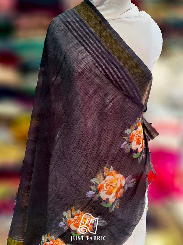 Floral Printed Kota Doria Dupatta (2.25m Length) JUST FABRIC