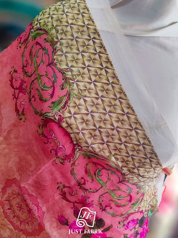 Floral Printed Kota Doria Dupatta (2.25m Length) JUST FABRIC