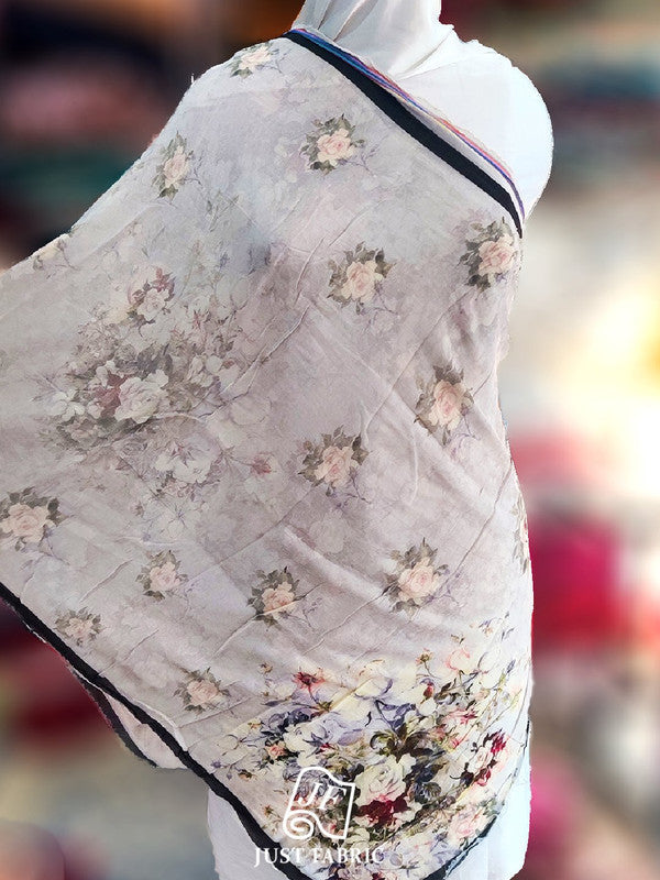 Floral Printed Muslin Cotton Dupatta (2.25m Length) JUST FABRIC