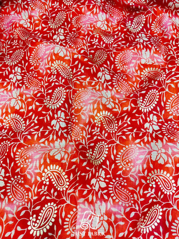 Foil Print Jaal with leheriya shades All over on Kota Doria  Fabric  ( 44" Inch Width) JUST FABRIC