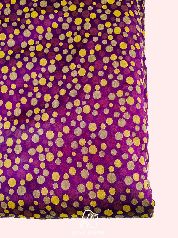 Geometrical Dots pattern Digital Print All over on Fine Raw Silk Fabric  ( 44" Inch Width) JUST FABRIC