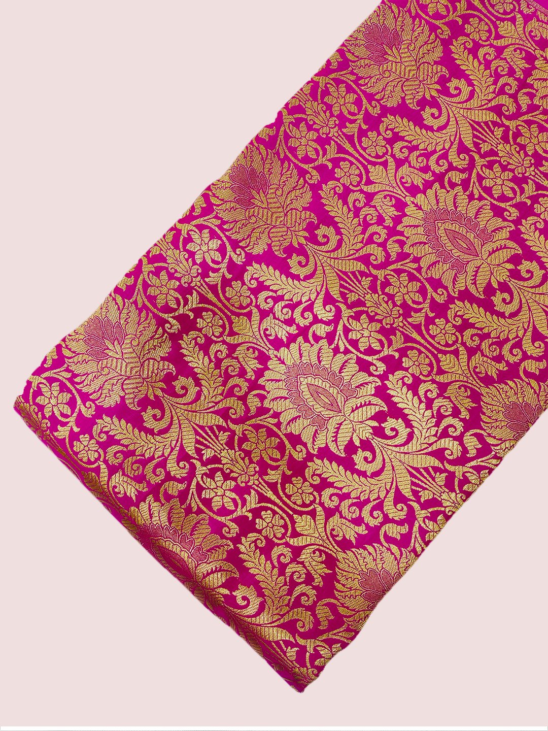 Golden JARI  Banarsi Silk Brocade  ( 44" inch Width ) JUST FABRIC