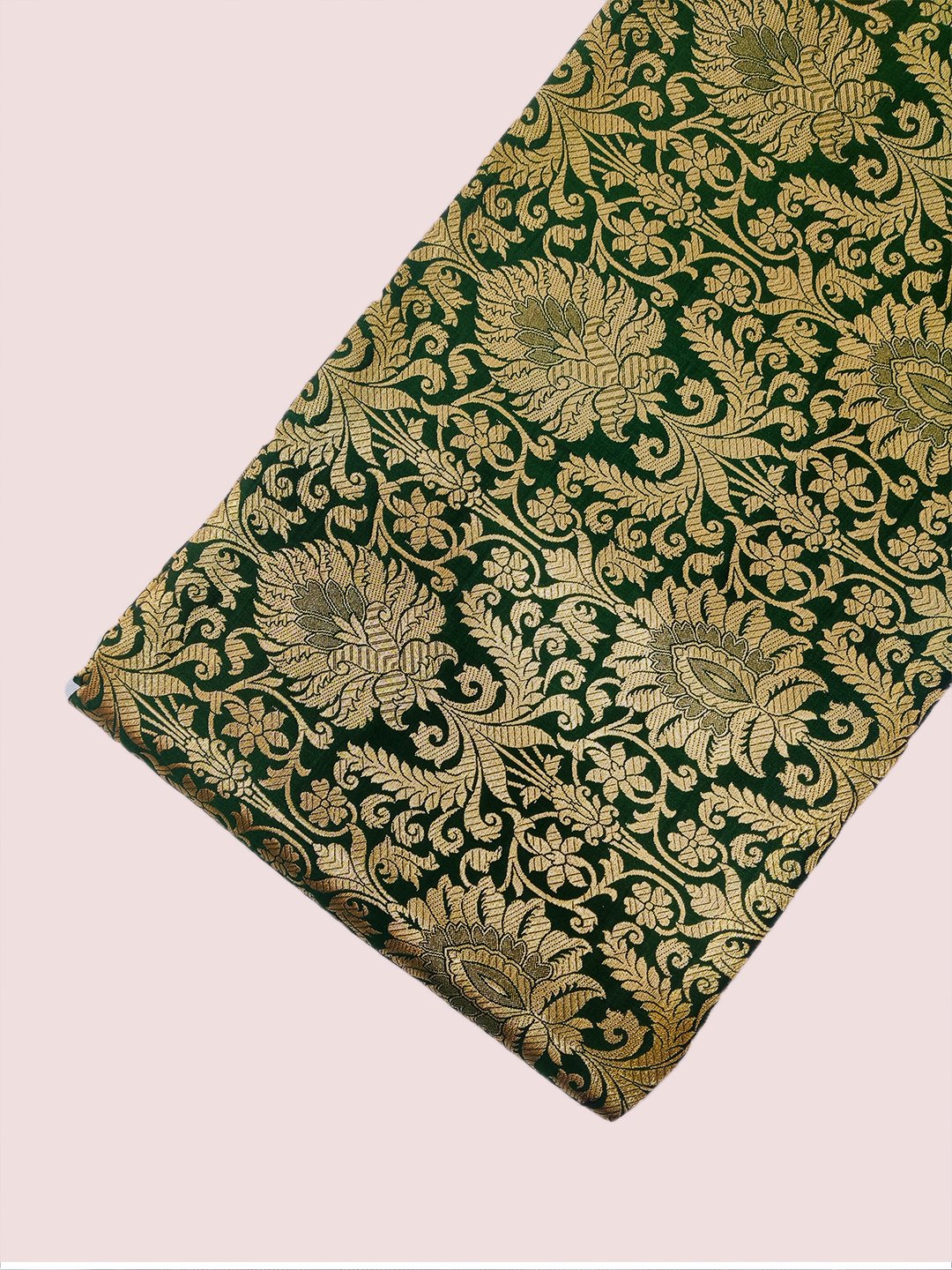 Golden JARI  Banarsi Silk Brocade  ( 44" inch Width ) JUST FABRIC