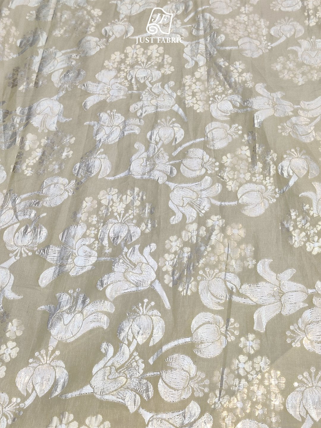 Golden Jari Jaal All over Imported  Silk Jacquard  ( 60" inch Width ) JUST FABRIC