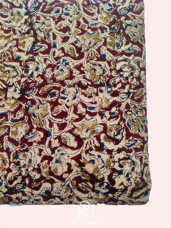 Kalam Kari Print All over on Rayon Cotton Fabric  ( 44" Inch Width) JUST FABRIC