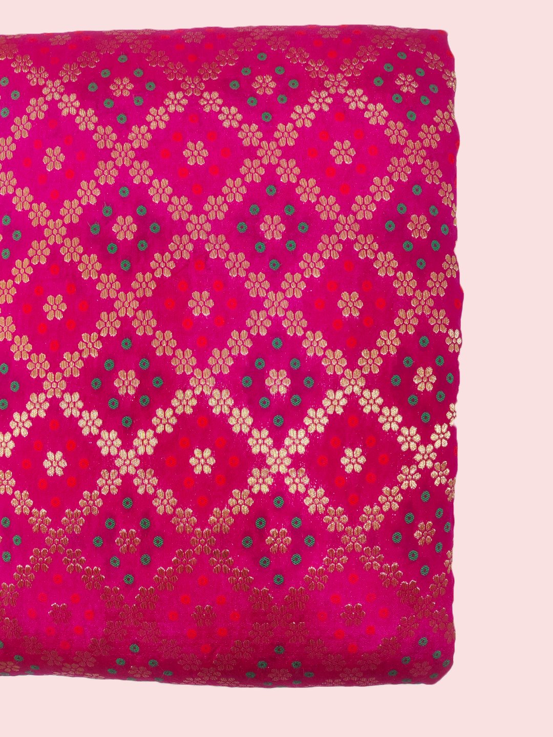 MultiColour Banarsi Silk Brocade  ( 44" inch Width ) JUST FABRIC