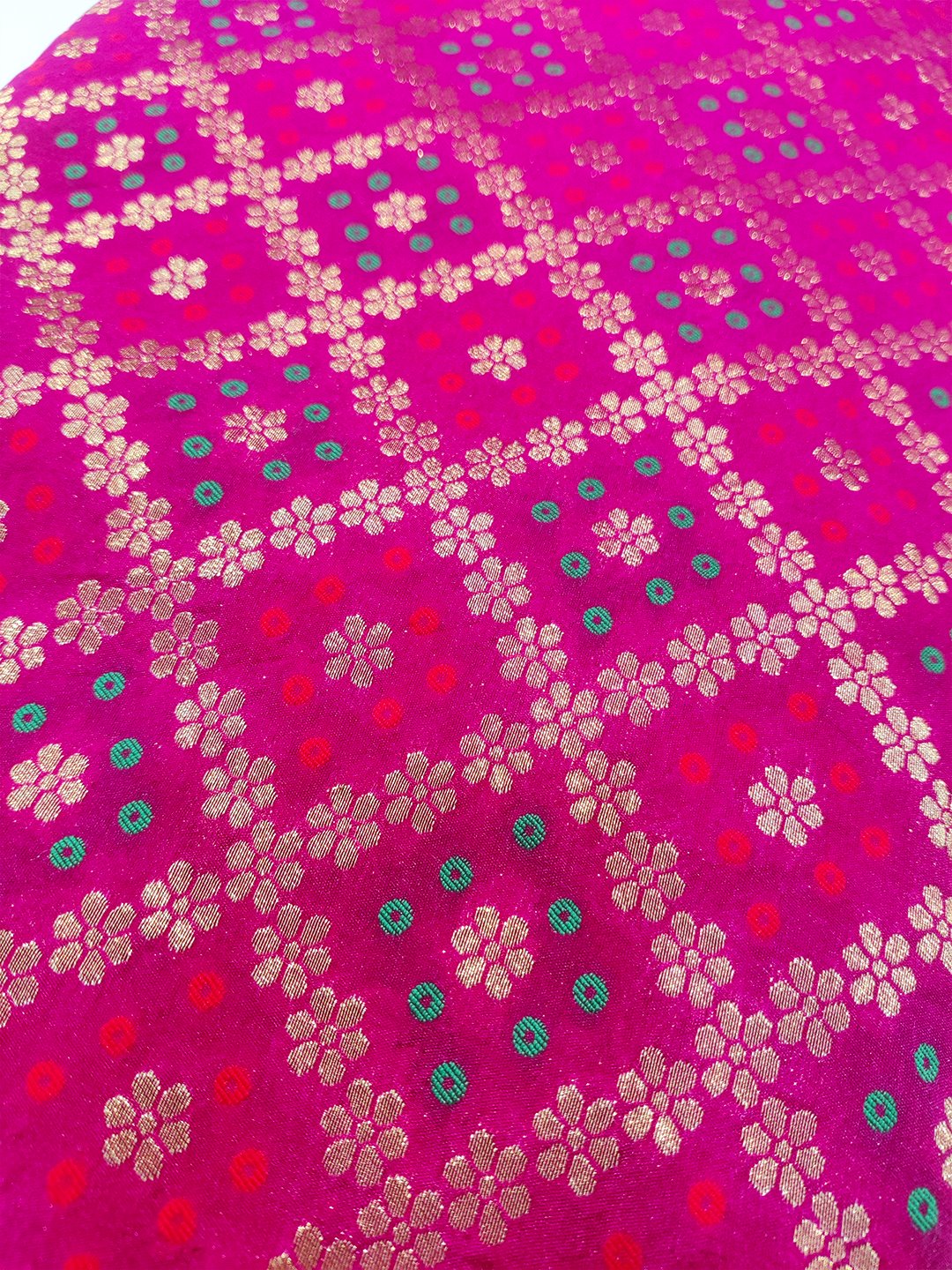 MultiColour Banarsi Silk Brocade  ( 44" inch Width ) JUST FABRIC