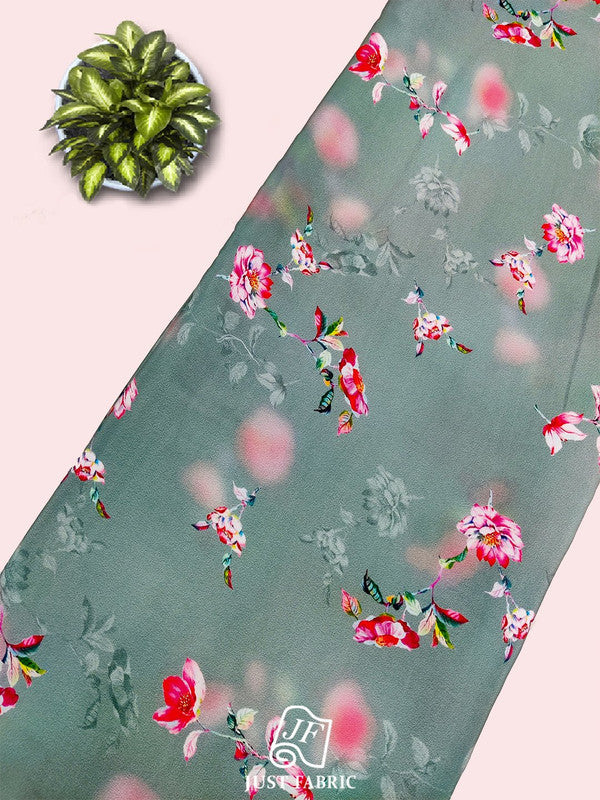 Digital Floral Print All over on Fine & Soft Crepe Fabric  ( 44" Inch Width) JUST FABRIC