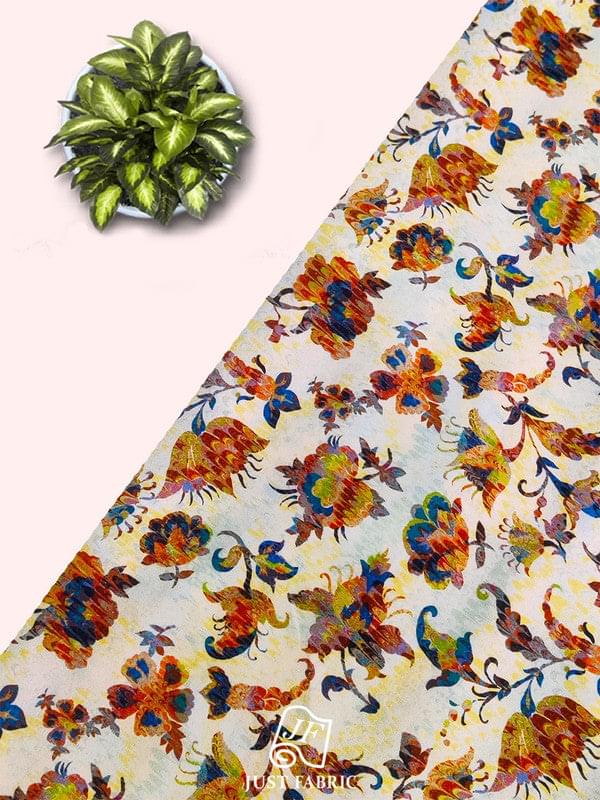 Digital Floral Print All over on Fine & Soft Crepe Fabric  ( 44" Inch Width)