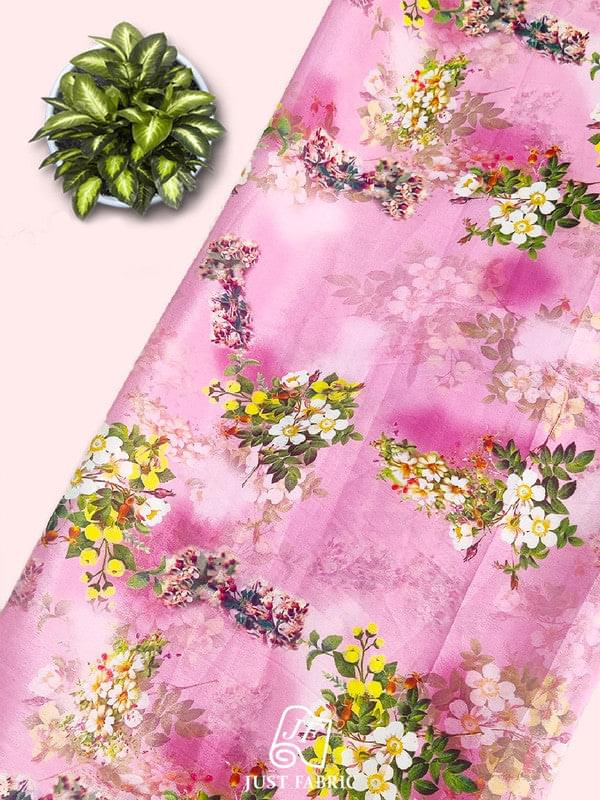 Digital Floral Print All over on Fine & Soft Crepe Fabric  ( 44" Inch Width)