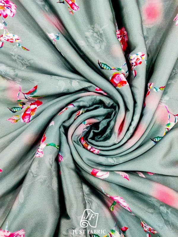 Digital Floral Print All over on Fine & Soft Crepe Fabric ( 44 Inch W –  JUST FABRIC