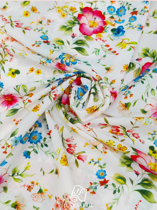 Digital Floral Print All over on Fine and Flowy  Georgette Fabric  ( 44" Inch Width) JUST FABRIC
