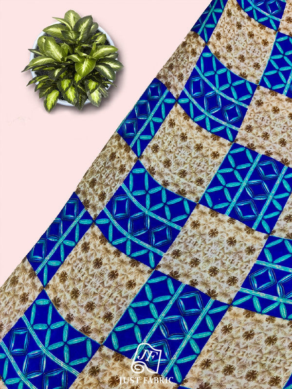 Digital Geometrical Print All over on Fine & Soft Crepe Fabric  ( 44" Inch Width) JUST FABRIC