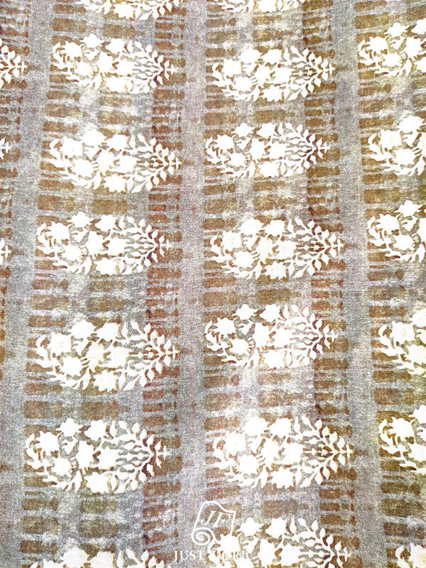 Digital Print All over on Fine Dupian Silk Fabric  ( 44" Inch Width) JUST FABRIC