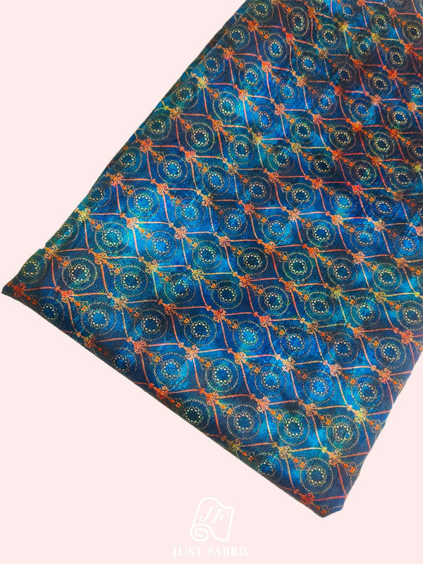 Digital Print All over on Fine Raw Silk Fabric  ( 44" Inch Width) JUST FABRIC