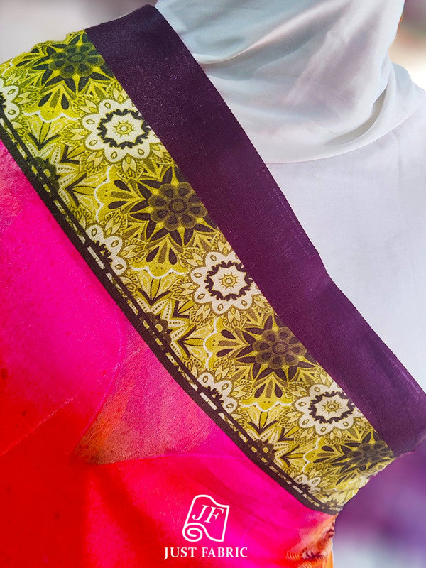 Floral Printed Silk Dupatta (2.25m Length) JUST FABRIC