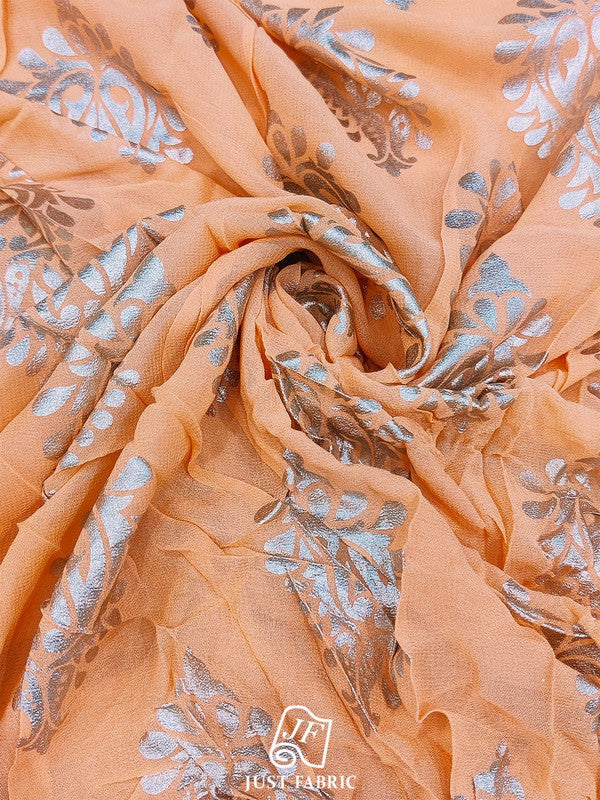 Foil Print All over on Fine and Flowy  Georgette Fabric  ( 44" Inch Width) JUST FABRIC
