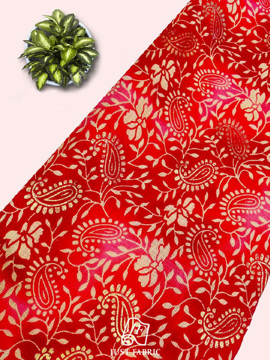 Foil Print Jaal with leheriya shades All over on Kota Doria  Fabric  ( 44" Inch Width) JUST FABRIC