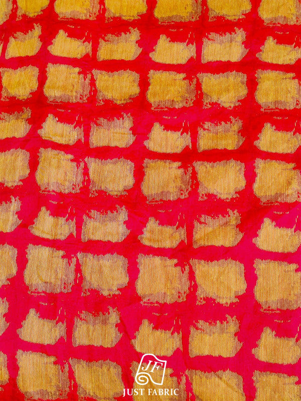 Geometrical Digital Print All over on Fine Raw Silk Fabric  ( 44" Inch Width) JUST FABRIC