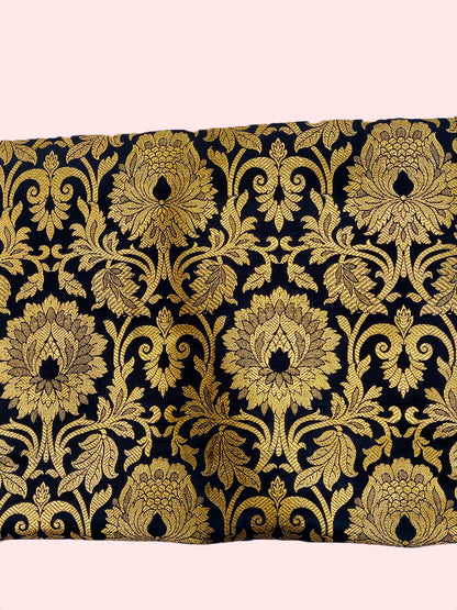 Golden Banarsi Silk Brocade  ( 44" inch Width ) JUST FABRIC