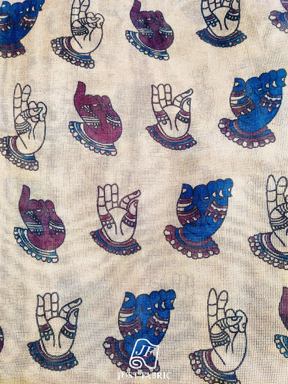 Hand Block  Print All over on Fine kota Doria fabric Fabric  ( 44" Inch Width) JUST FABRIC