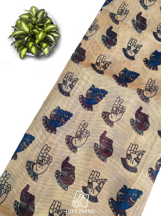 Hand Block  Print All over on Fine kota Doria fabric Fabric  ( 44" Inch Width) JUST FABRIC