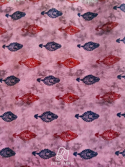 Hand Block Print All over on Royal Chanderi  Silk Fabric  ( 44" Inch Width) JUST FABRIC