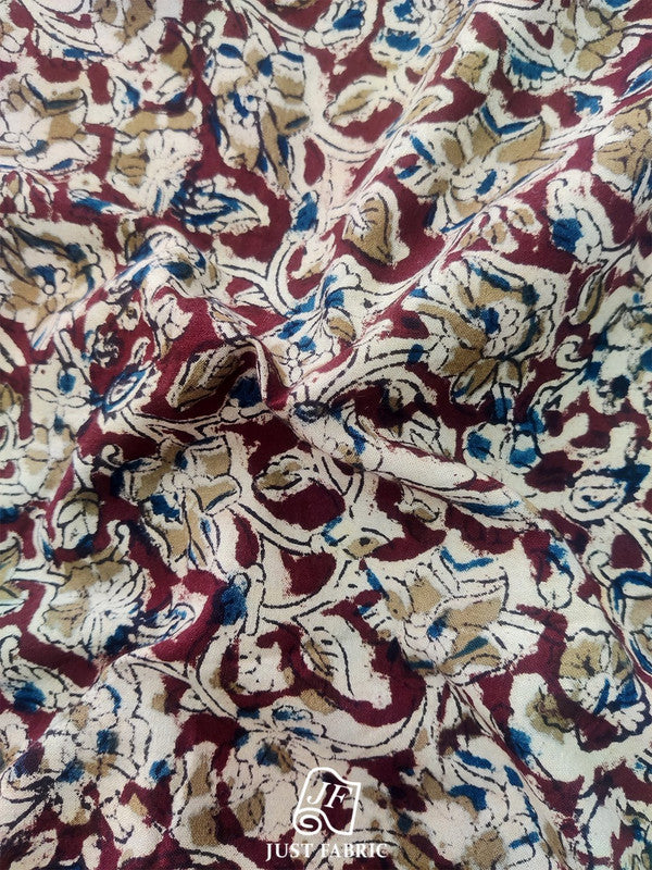 Kalam Kari Print All over on Rayon Cotton Fabric  ( 44" Inch Width) JUST FABRIC