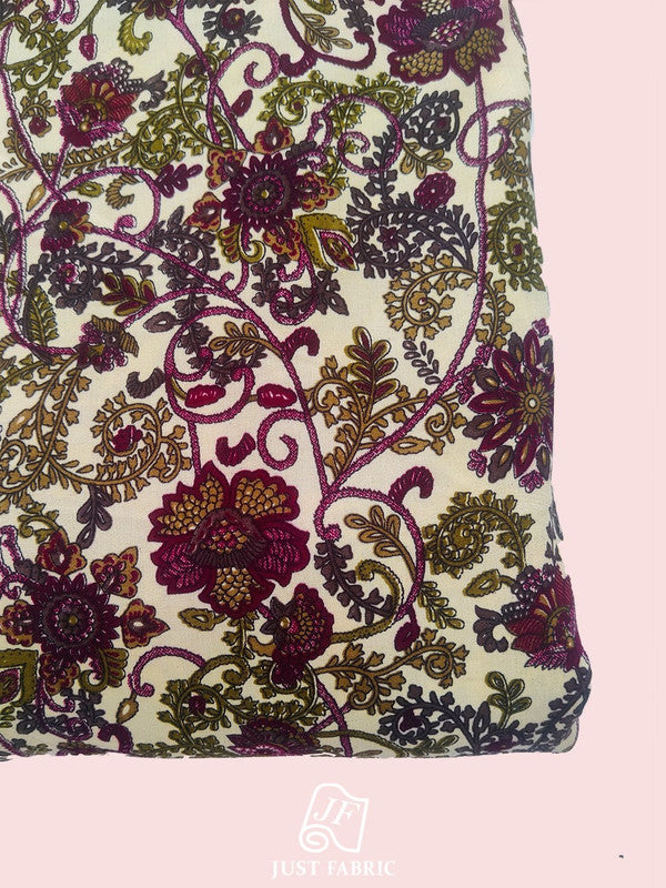 Kalam Kari Print All over on Rayon Cotton Fabric  ( 44" Inch Width) JUST FABRIC