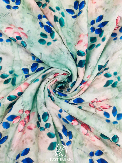 Leaf Print All over on Fine & Soft Crepe Fabric  ( 44" Inch Width) JUST FABRIC