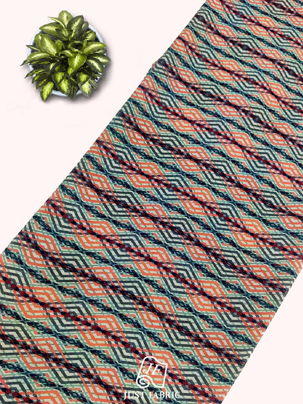 Lehariya Geometrical Print All over on Fine & Soft Crepe Fabric  ( 44" Inch Width) JUST FABRIC